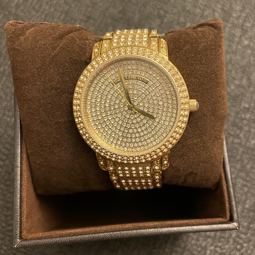 Michael Kors Gold Swarovski BLING Watch MK